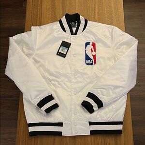 Nike White and Black Satin Jacket